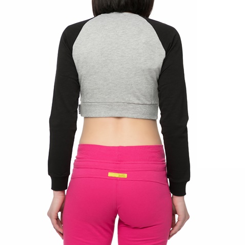 BODYTALK-Γυναικεία crop ζακέτα Bodytalk COLORUPW γκρι-μαύρη