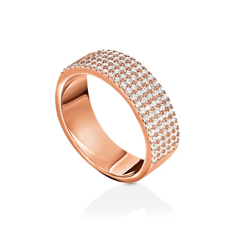 FOLLI FOLLIE-Γυναικείο ασημένιο σιρέ δαχτυλίδι FOLLI FOLLIE Fashionably Silver Essentials Rose Gold