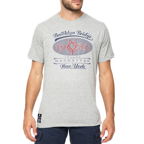 DORS-Ανδρικό t-shirt DORS γκρι με στάμπα