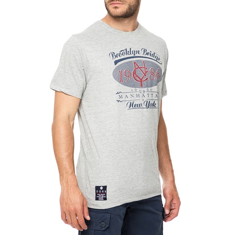 DORS-Ανδρικό t-shirt DORS γκρι με στάμπα