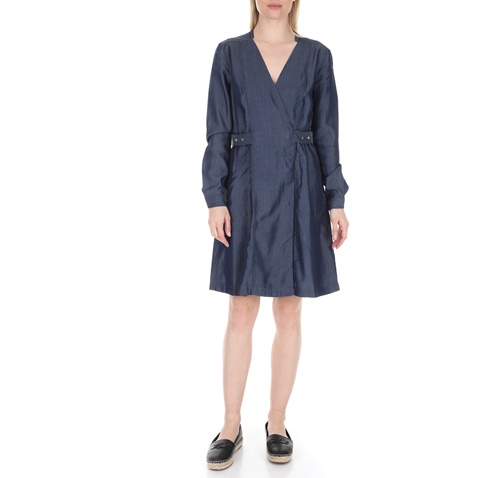 G-STAR RAW-Γυναικείο mini φόρεμα G-STAR RAW CORE WRAP μπλε