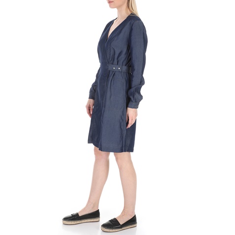 G-STAR RAW-Γυναικείο mini φόρεμα G-STAR RAW CORE WRAP μπλε