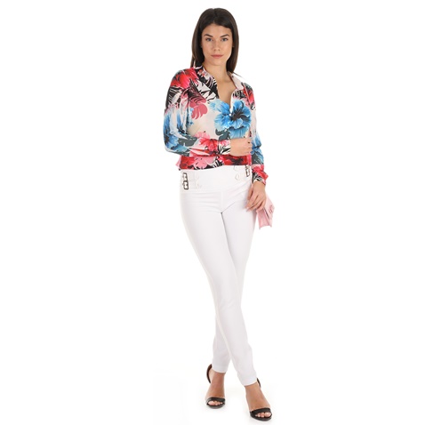 GUESS-Γυναικείο παντελόνι GUESS MIRELLA λευκό