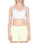 NIKE-Γυναικείο αθλητικό μπουστάκι NIKE FLYKNIT INDY BRA λευκό ασημί