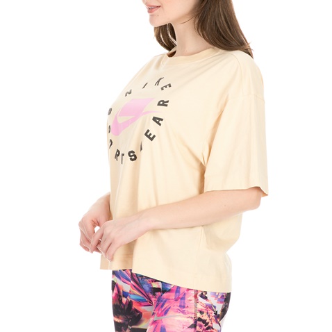 NIKE-Γυναικείο t-shirt NIKE SPORTSWEAR μπεζ 