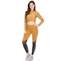 NIKE-Γυναικεία cropped μπλούζα NIKE μπεζ χρυσή