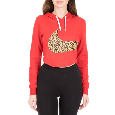 NIKE-Γυναικεία cropped φούτερ μπλούζα NIKE SPORTSWEAR ANML κόκκινη