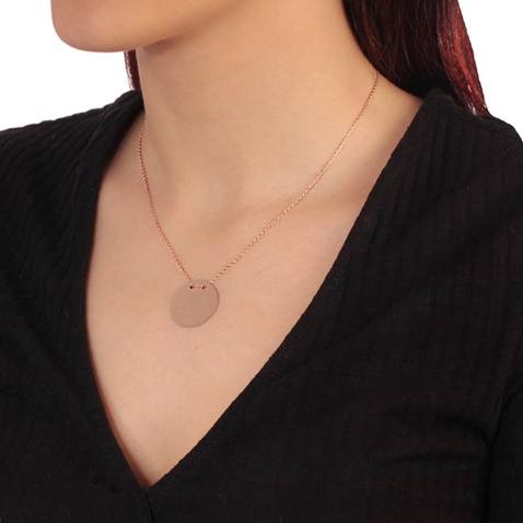 JEWELTUDE-Γυναικείο ασημένιο κολιέ JEWELTUDE 3355 ροζ επιχρυσωμένο