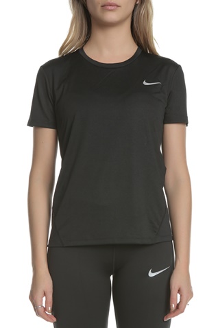 NIKE-Γυναικεία κοντομάνικη μπλούζα για τρέξιμο Nike Miler μαύρη