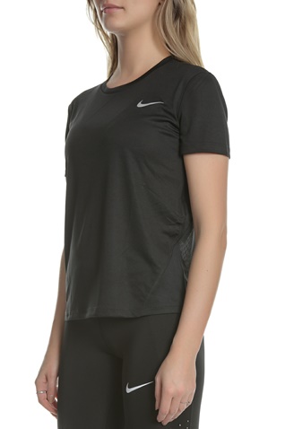 NIKE-Γυναικεία κοντομάνικη μπλούζα για τρέξιμο Nike Miler μαύρη
