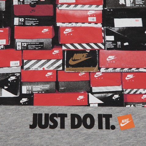 NIKE-Παιδικό t-shirt NIKE DPTL SHOEBOX γκρι