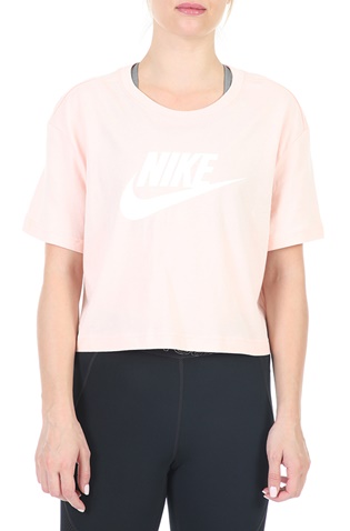 NIKE-Γυναικείο cropped t-shirt ESSNTL CRP ICN FTR ροζ