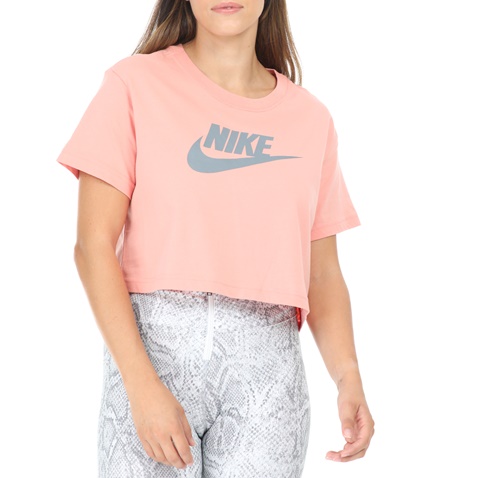 NIKE-Γυναικεία κοντομάνικη μπλούζα NIKE NSW  CRP ICN FTR ροζ