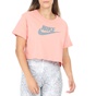 NIKE-Γυναικεία κοντομάνικη μπλούζα NIKE NSW  CRP ICN FTR ροζ