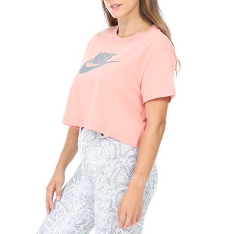 NIKE-Γυναικεία κοντομάνικη μπλούζα NIKE NSW  CRP ICN FTR ροζ