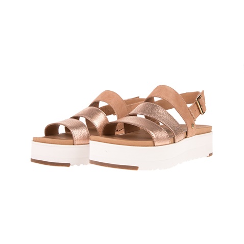 UGG -Γυναικείες πλατφόρμες UGG BRAELYNN METALLIC καφέ μπρονζέ