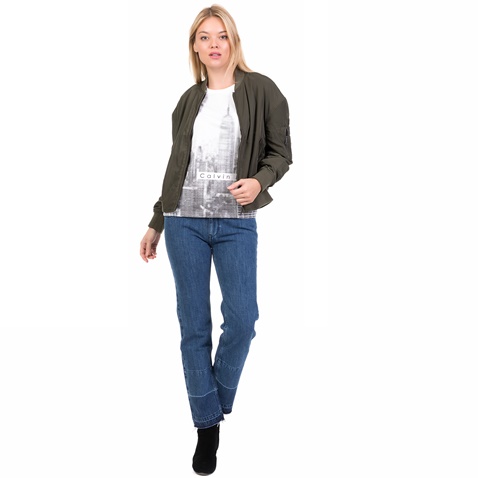 CALVIN KLEIN JEANS-Γυναικείο τζιν παντελόνι MID RISE STRAIGHT CALVIN KLEIN JEANS μπλε