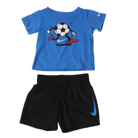 NIKE KIDS-Βρεφικό σετ NIKE BALL tee & short  μπλέ-μαύρο