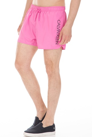 CK UNDERWEAR-Ανδρικό μαγιό RUNNER-LOGO φούξια