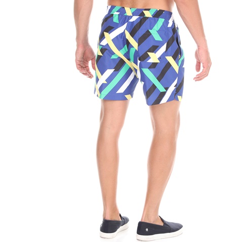 CK UNDERWEAR-Ανδρικό μαγιό σορτς CK UNDERWEAR MEDIUM DRAWSTRING-CS μπλε κίτρινο