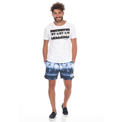 CK UNDERWEAR-Ανδρικό μαγιό σορτς CK UNDERWEAR MEDIUM DRAWSTRING HURRICANE μπλε