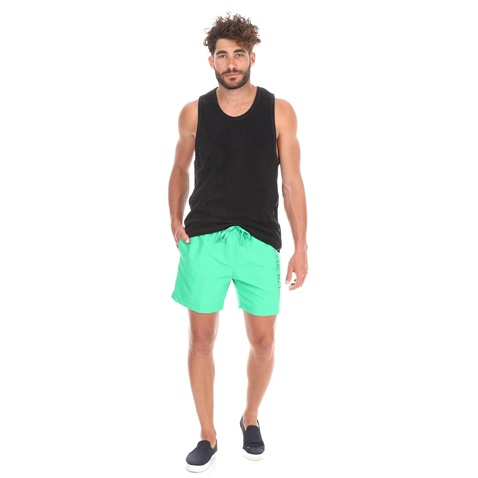 CK UNDERWEAR-Ανδρικό μαγιό σορτς CK UNDERWEAR MEDIUM DRAWSTRING πράσινο