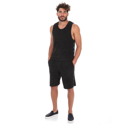 CK UNDERWEAR-Ανδρική φανέλα CK UNDERWEAR TOWELLING μαύρη
