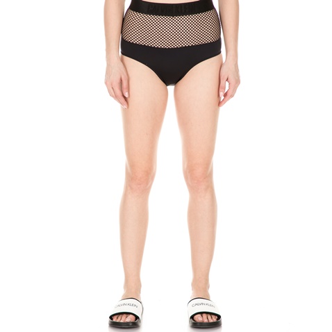 CK UNDERWEAR-Γυναικείο μαγιό σλιπ CK UNDERWEAR MESH HIGH WAIST μαύρο
