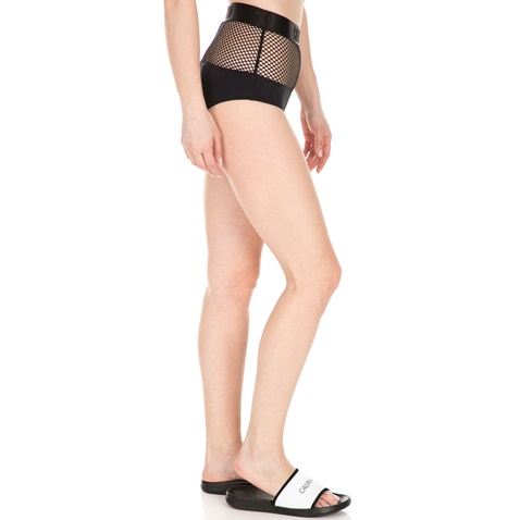 CK UNDERWEAR-Γυναικείο μαγιό σλιπ CK UNDERWEAR MESH HIGH WAIST μαύρο