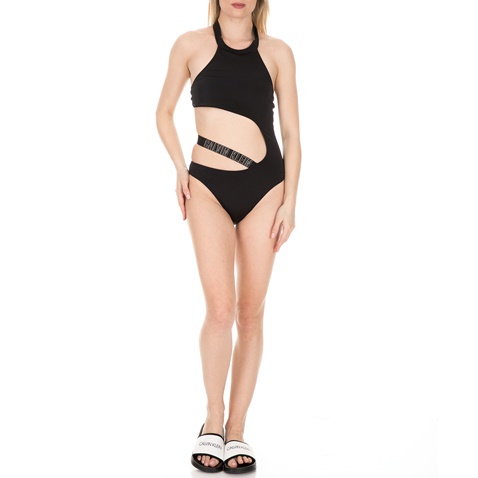 CK UNDERWEAR-Γυναικείο ολόσωμο μαγιό SIDE SCOOP μαύρο