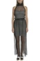 GUESS-Γυναικείο μάξι φόρεμα TINA GUESS λευκό-μαύρο
