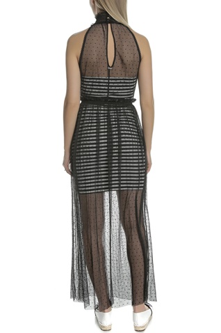 GUESS-Γυναικείο μάξι φόρεμα TINA GUESS λευκό-μαύρο