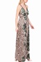 GUESS-Γυναικείο μάξι φόρεμα PAULA GUESS λευκό-μπεζ