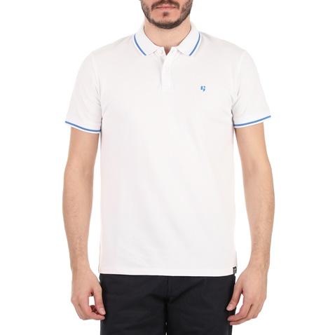 GARCIA JEANS-Ανδρική polo μπλούζα GARCIA JEANS λευκή