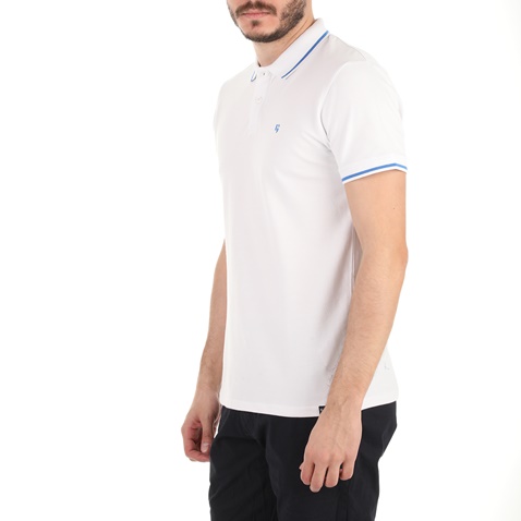 GARCIA JEANS-Ανδρική polo μπλούζα GARCIA JEANS λευκή