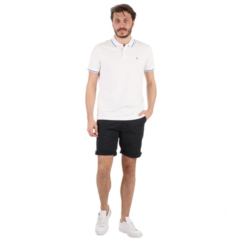 GARCIA JEANS-Ανδρική polo μπλούζα GARCIA JEANS λευκή
