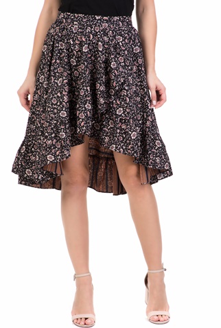SCOTCH & SODA-Γυναικεία midi φούστα SCOTCH & SODA μαύρη floral