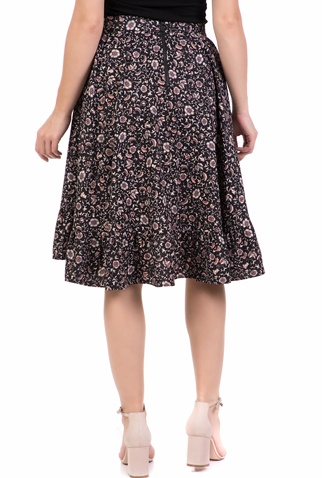 SCOTCH & SODA-Γυναικεία midi φούστα SCOTCH & SODA μαύρη floral