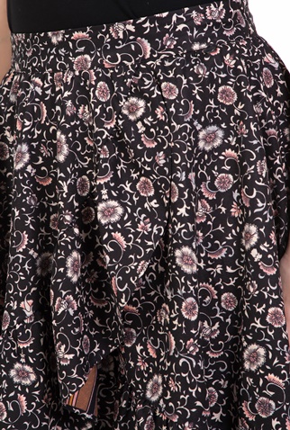 SCOTCH & SODA-Γυναικεία midi φούστα SCOTCH & SODA μαύρη floral