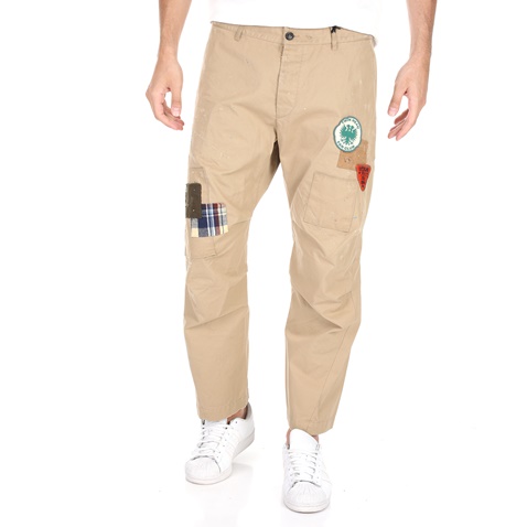 Dsquared2-Ανδρικό cropped παντελόνι Dsquared2 μπεζ