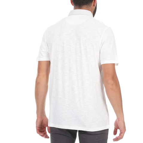 TED BAKER-Ανδρική polo μπλούζα TED BAKER SAHARAH λευκή