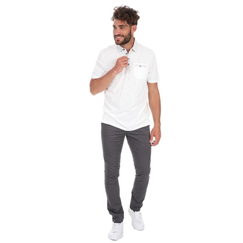 TED BAKER-Ανδρική polo μπλούζα TED BAKER SAHARAH λευκή
