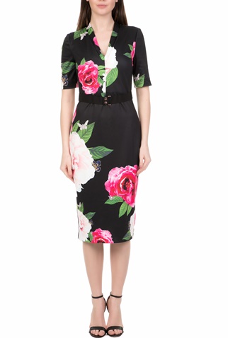 TED BAKER-Γυναικείο midi pencil φόρεμα TED BAKER GILANNO μαύρο