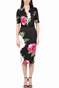 TED BAKER-Γυναικείο midi pencil φόρεμα TED BAKER GILANNO μαύρο
