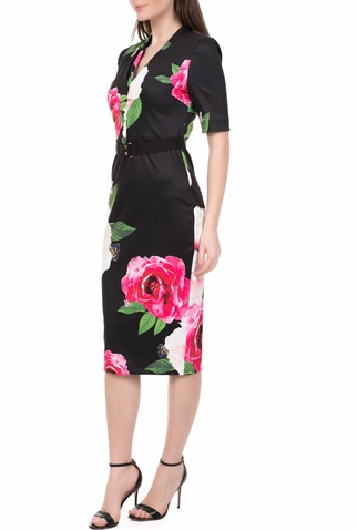 TED BAKER-Γυναικείο midi pencil φόρεμα TED BAKER GILANNO μαύρο