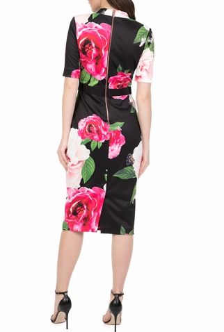 TED BAKER-Γυναικείο midi pencil φόρεμα TED BAKER GILANNO μαύρο
