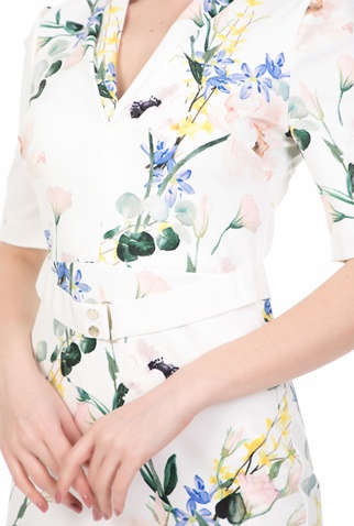 TED BAKER-Γυναικείο midi pencil φόρεμα TED BAKER LYLLI λευκό