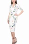 TED BAKER-Γυναικείο midi pencil φόρεμα TED BAKER LYLLI λευκό
