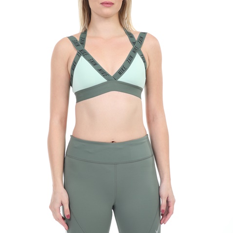 NIKE-Γυναικείο αθλητικό μπουστάκι NIKE INDY LOGO BRA πράσινο