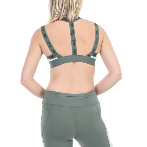 NIKE-Γυναικείο αθλητικό μπουστάκι NIKE INDY LOGO BRA πράσινο